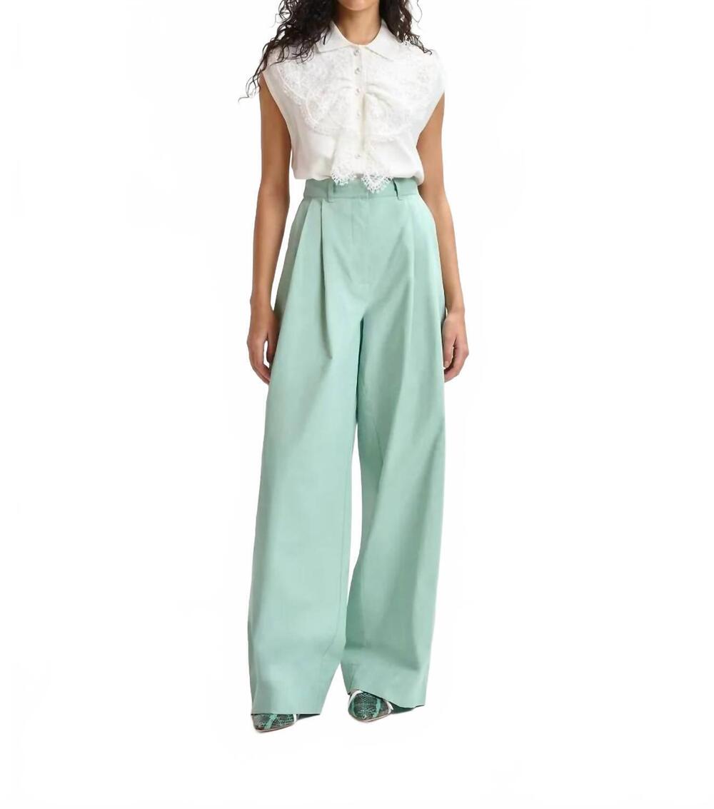 NEW ESSENTIEL ANTWERP irlong wide-leg pants in aqua azul